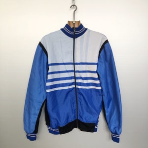 Vintage Striped Blue Cycling Track Jacket
