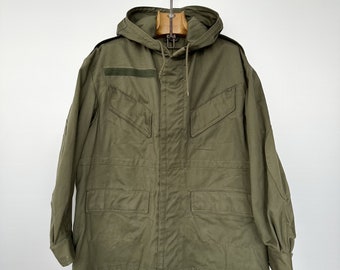 Vintage Belgium Army Khaki Jacket | Heavy Cotton Canvas | Mint Condition | Large