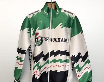 Vintage Cycling Jacket | Wavy Striped Pattern | Burdigala France | M/L
