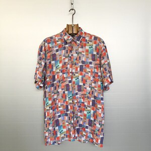 Vintage 80s Colourful Short Sleeves Shirt