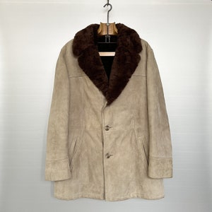 Vintage Beige &quot;&quot;Schaffell&quot;&quot; Wildleder Jacke .&quot;