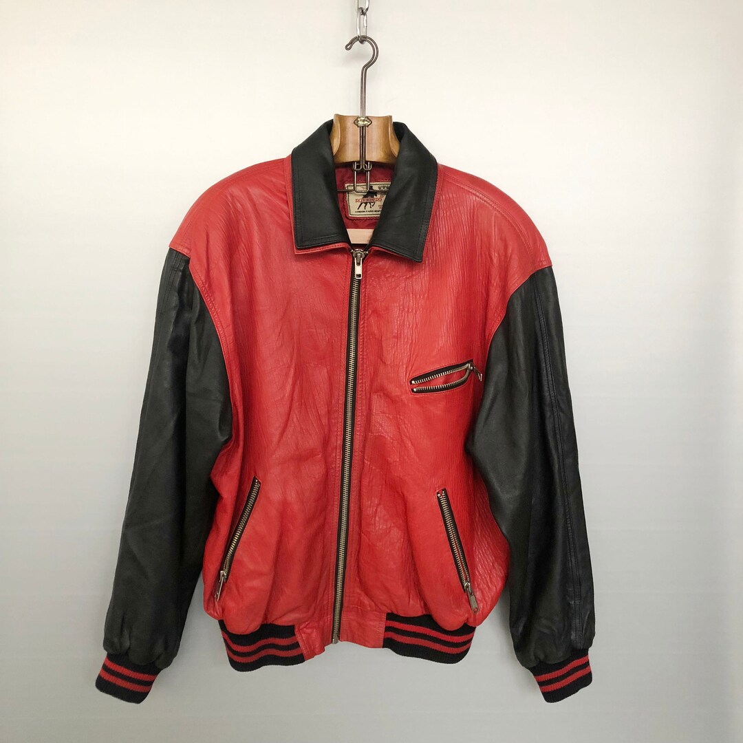 Vintage Leather Varsity Jacket - Etsy