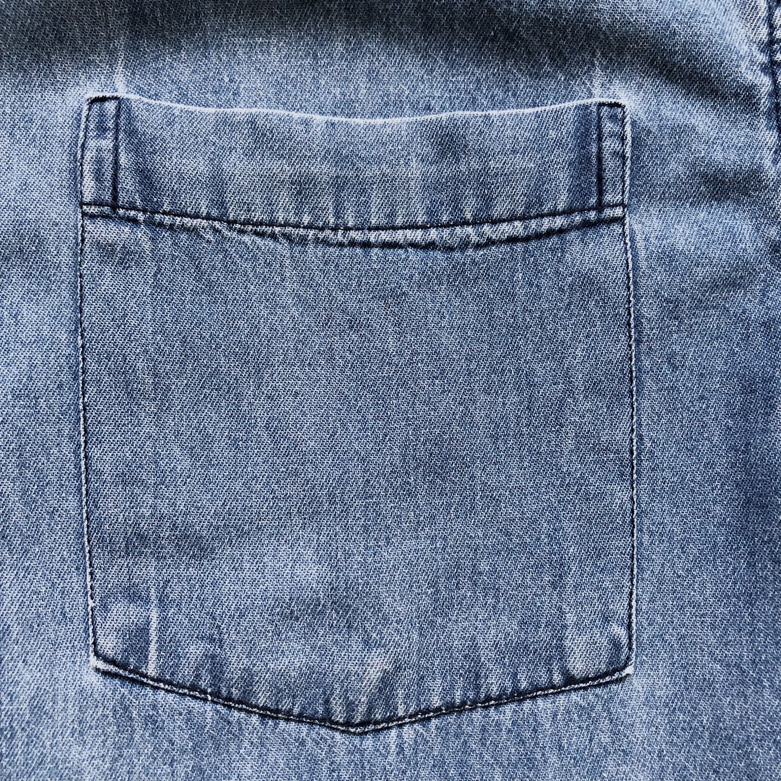 シャツ HUECLOSET Fake Denim Stitch Short Sleeve Shirt shirt-2-1-db4df.jpg?fit=max&w=