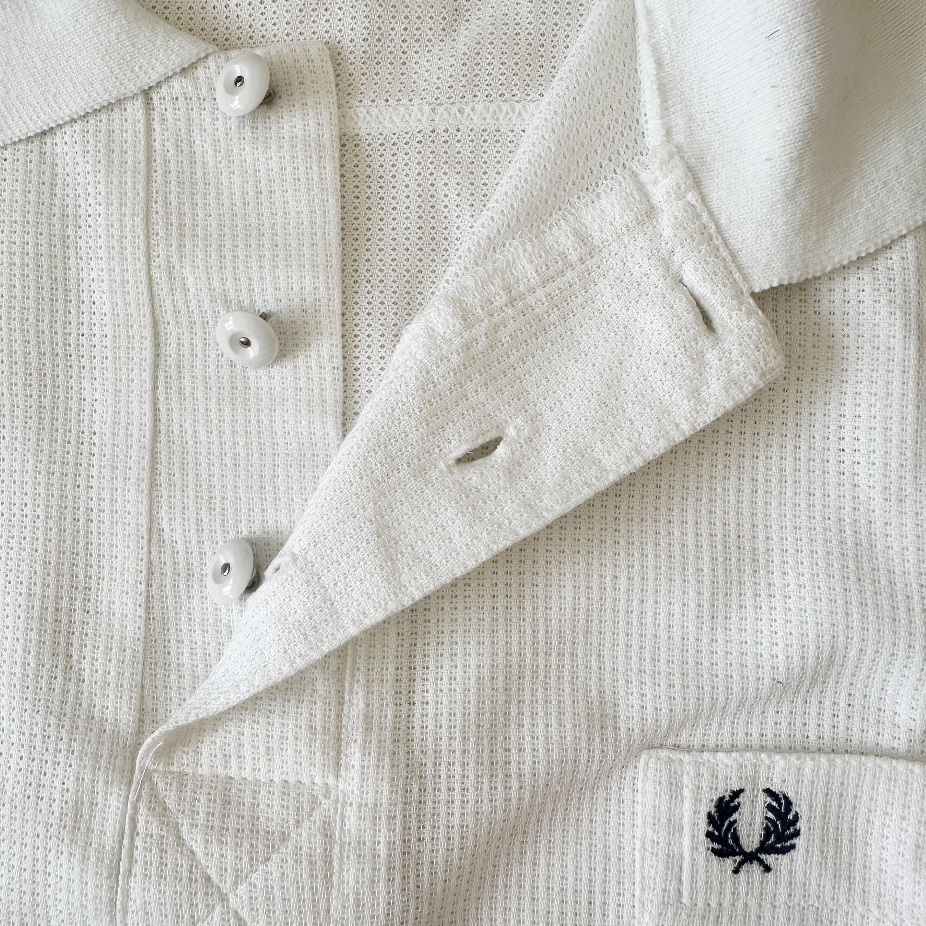 Vintage Fred Perry Polo Shirt | 80s White Cotton, Made in England 