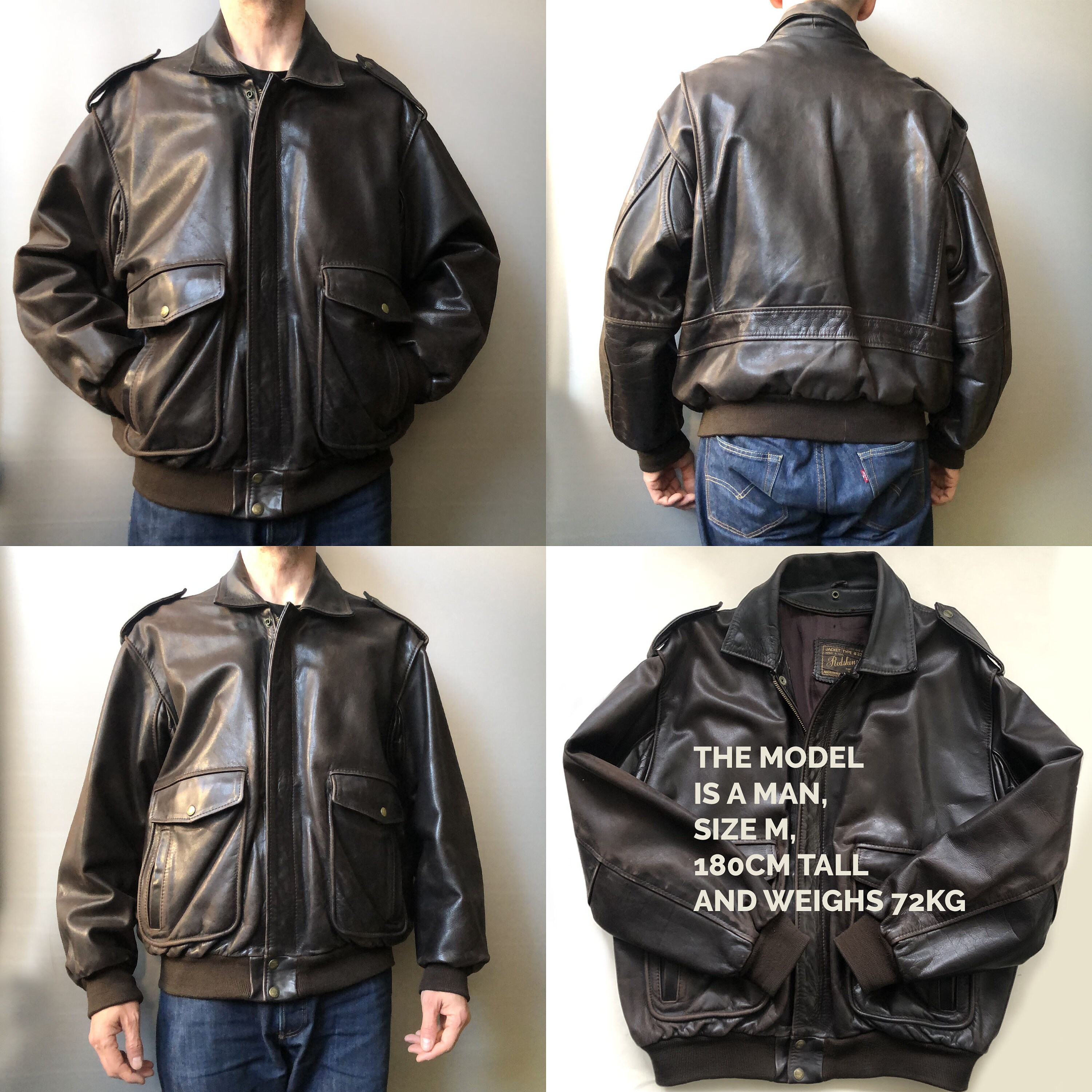 Vintage B32 Brown Leather Flight Jacket - Etsy Vintage B32 Brown Leather Flight Jacket - Etsy