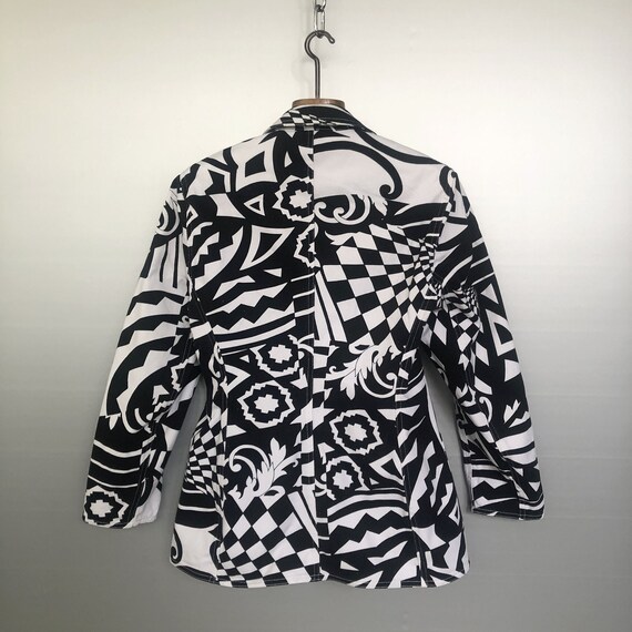 Vintage Black and White Geometric Designer Jacket - Etsy