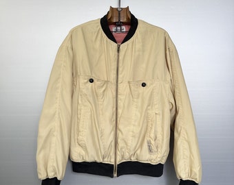 Vintage Jacques Gallé Bomber | 80s Pale Yellow Jacket, Men's M