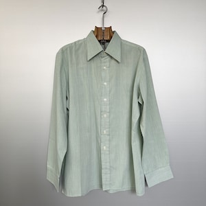 Camisa Vintage 70s Verde Claro Manga Larga
