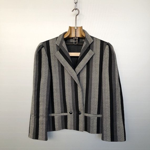 Vintage 80s Wool Spencer Jacket | Balloon Sleeves | Made in France 