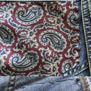 Camisa jeans vintage | Estilo cowboy com pala paisley | Indiana Rock | Tamanho G imagem 4