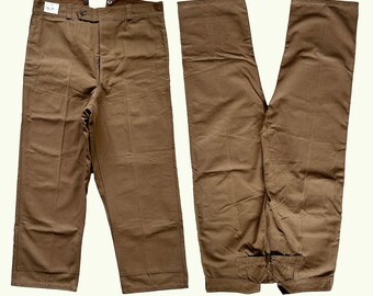 Vintage 50s French Train Worker Pants | Vibrant Brown Heavy Cotton