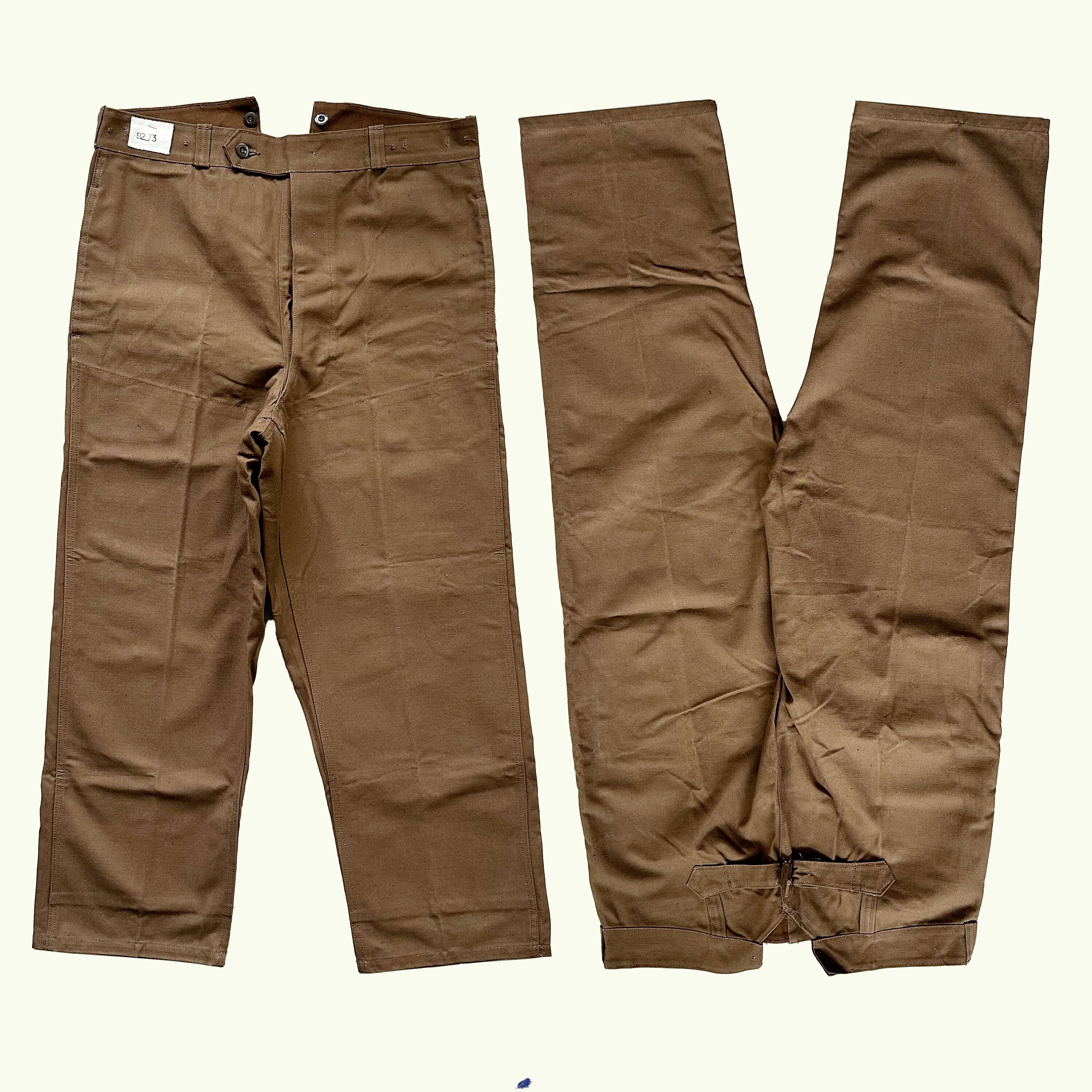 Vintage 50s French Train Worker Pants | Vibrant Brown Heavy