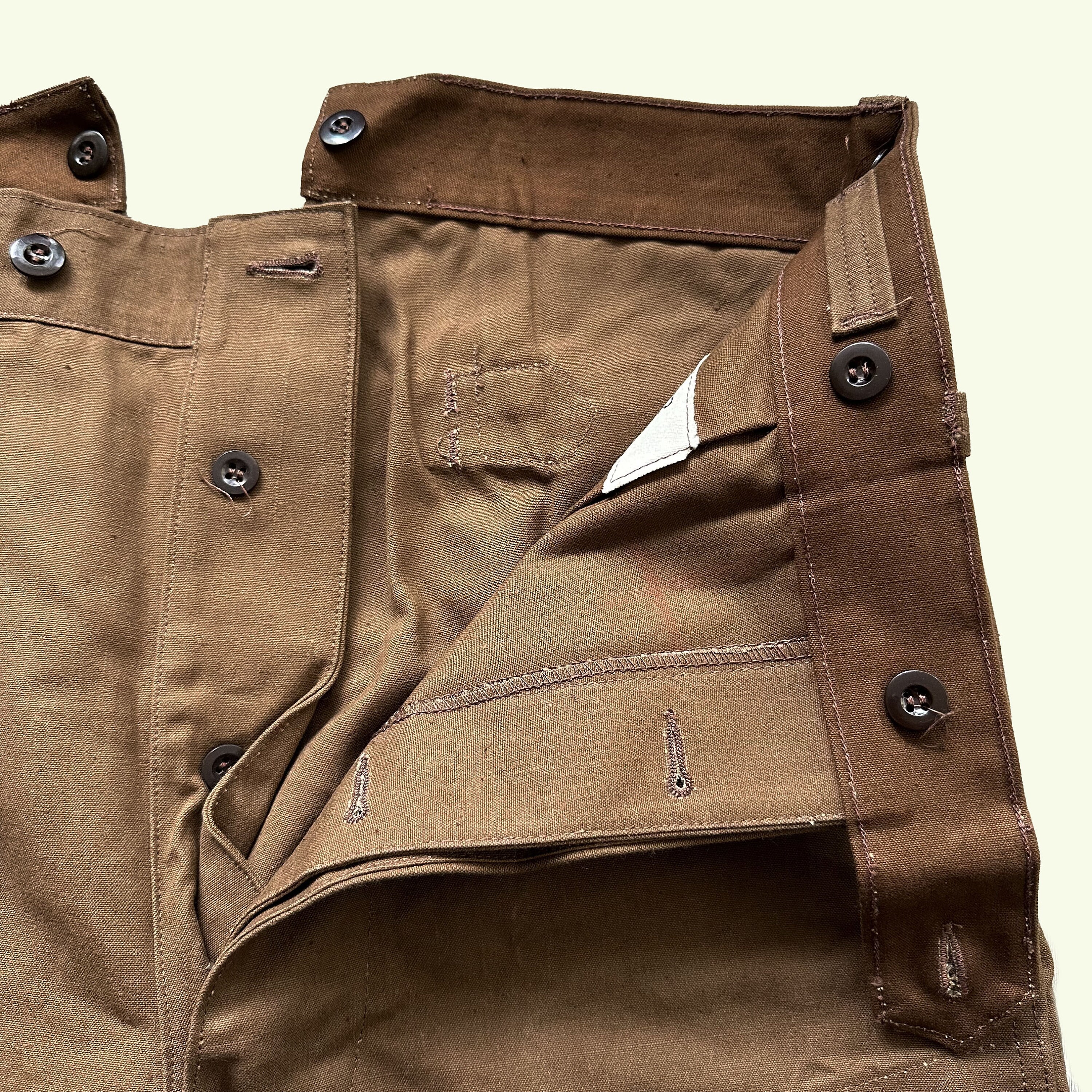 Vintage 50s French Train Worker Pants | Vibrant Brown Heavy Vintage 50s French Train Worker Pants | Vibrant Brown Heavy