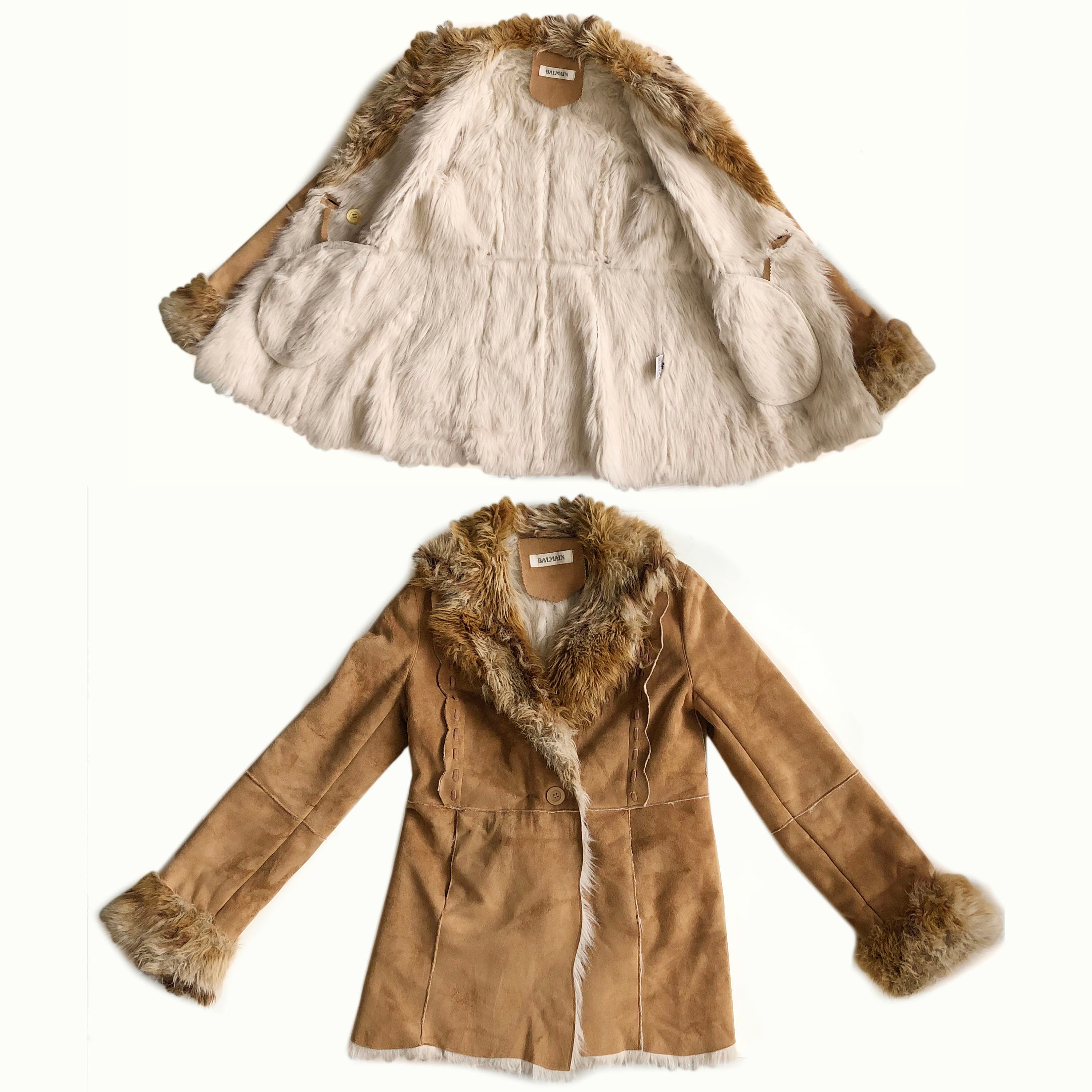 Balmain // Leather Fur Trim Collar Jacket – VSP Consignment