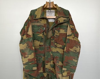 Vintage 1950s 50s Belgian Brushstroke Camo Camouflage