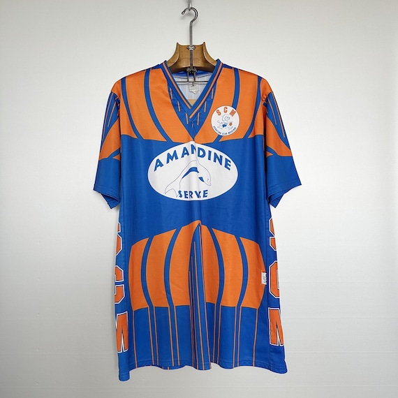 Vintage 90s SCM Basketball Jersey: French Team Orange Blue, Size