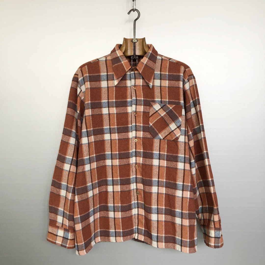 Vintage 70s Lumberjack Copper Shirt Overshirt Etsy