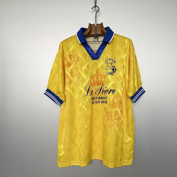 Buy Vintage Yellow Blue Soccer Tee Online in India - Etsy