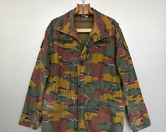 Vintage M90 Jacke der belgischen Armee | BELGIUM Aufnäher Militär Camo | Feldmantel | M/L