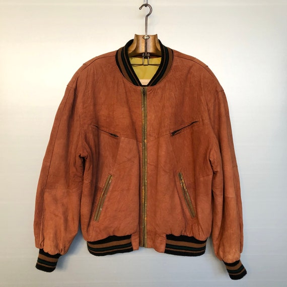 Vintage 90s Suede Bomber Jacket - Etsy