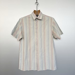 Camisa Vintage Gris Manga Corta / Etiqueta Angelo Litrico / Talla M