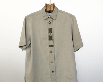 Alpines Vintage Edelweiß-Hemd | Bayrisch Österreichischer Stil | Landhaus | M