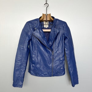 Veste motard bleue vintage