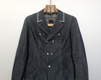 Chaqueta vaquera Girbaud vintage / Estilo peacoat marino / Marithé François Girbaud / FR36