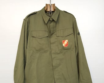 Vintage Fireman Jacket | Austrian Khaki Workwear | Weichseldorfer Uniform | M