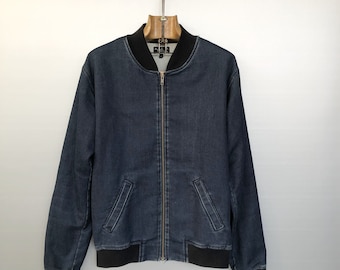 Chaqueta vaquera bomber vintage Agnès B / Azul oscuro clásica / S/M