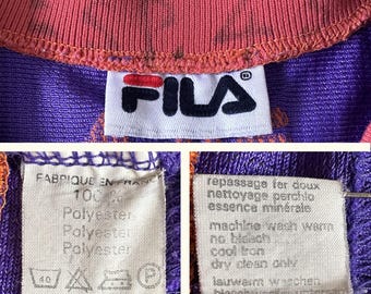 Vintage FILA Jersey | Purple & Orange Mesh Sports Shirt, Made in