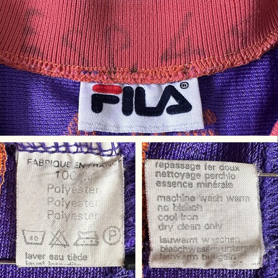 Vintage FILA Jersey | Purple & Orange Mesh Sports Shirt, Made in