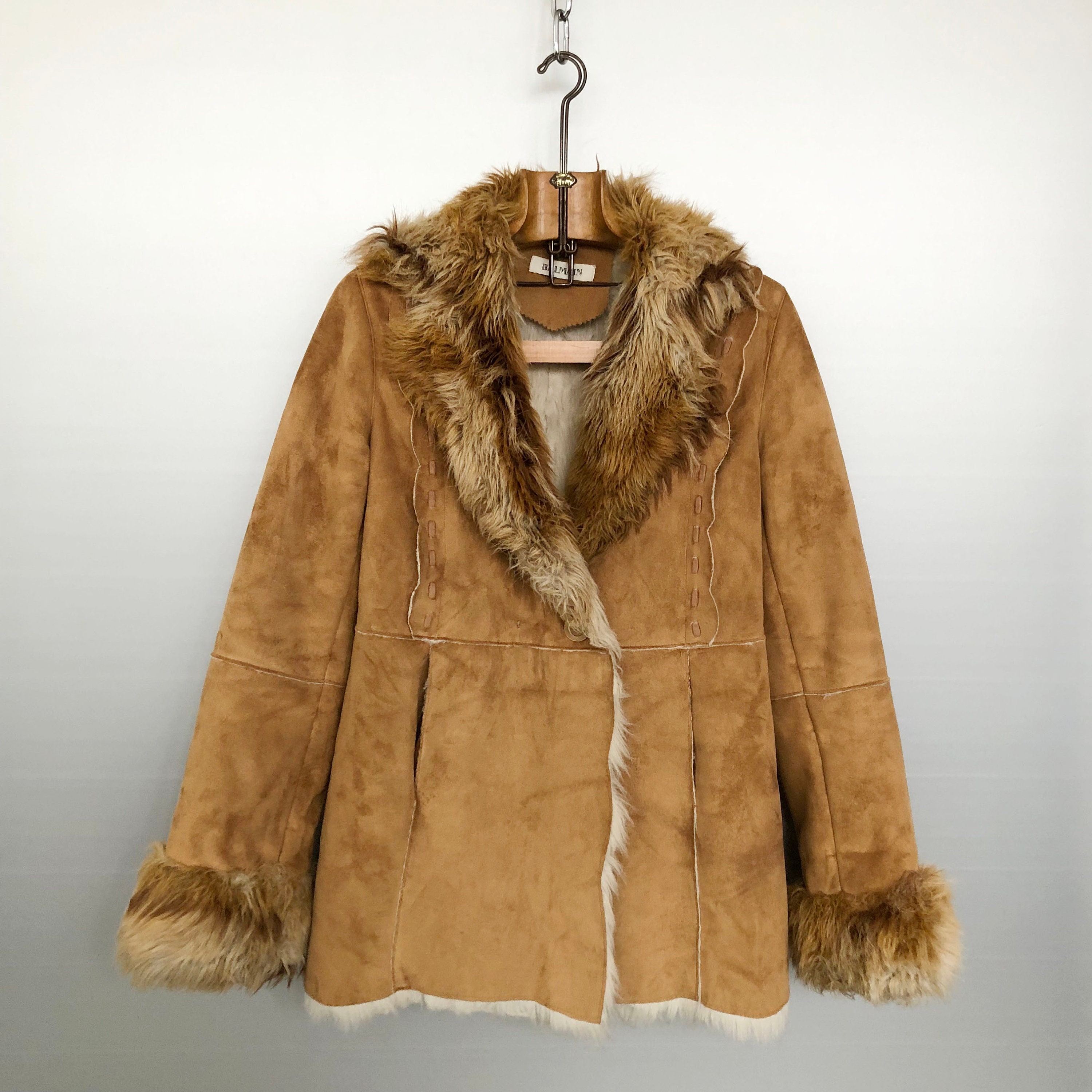 Vintage Fake Fur Balmain Coat - Etsy Vintage Fake Fur Balmain Coat - Etsy