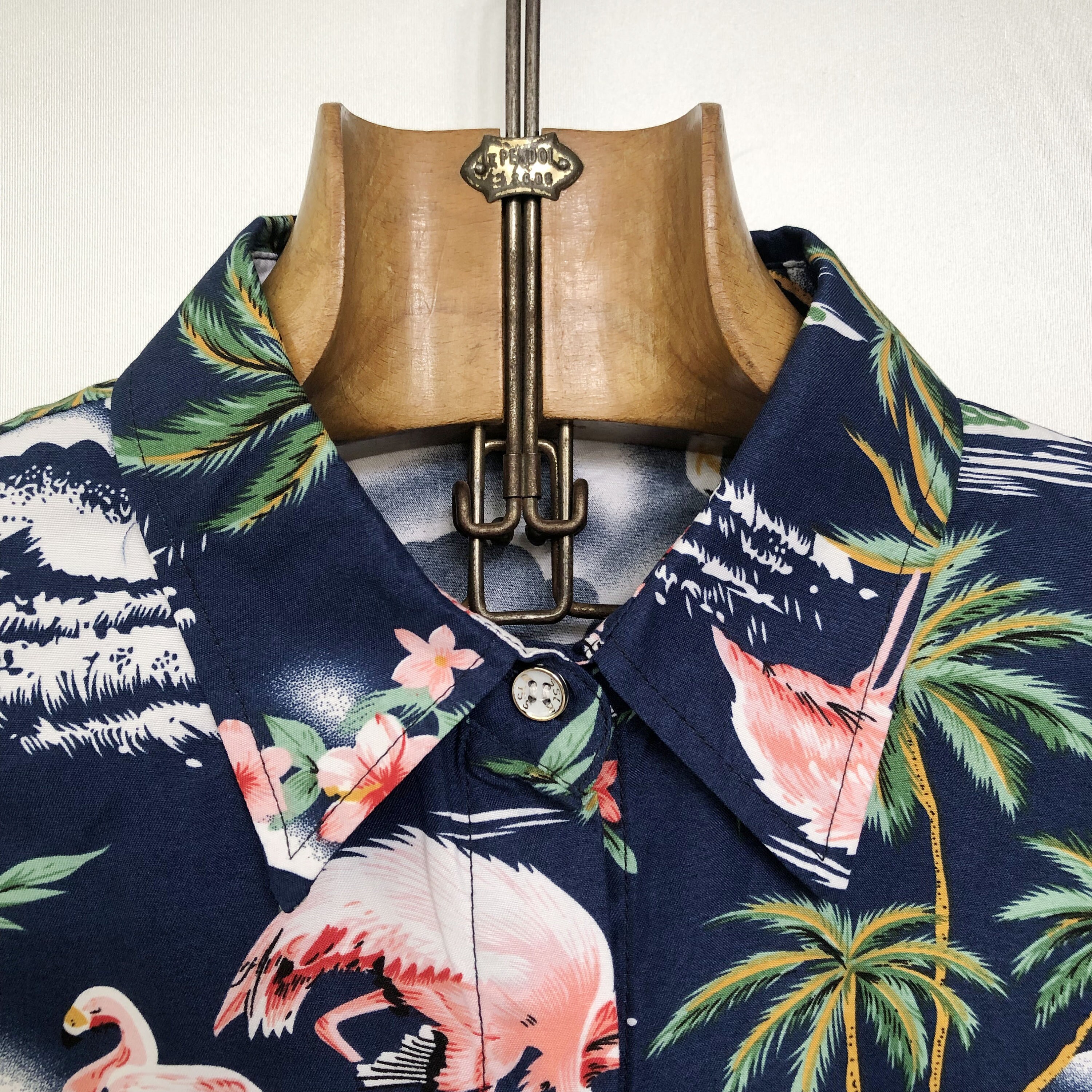 Chemise Hawaïenne Vintage Flamants Roses Alvish Taille M Homme - Occasion Très Bon état | Chemise Hawaïenne Homme
