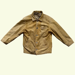 Veste en cuir marron doré vintage