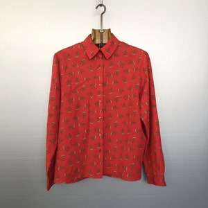Vintage Rot Gemustertes Hemd