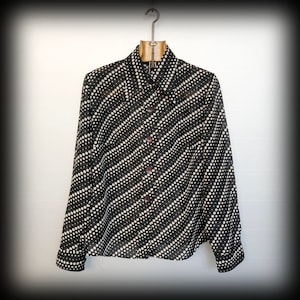 Vintage Black Polka Dot Blouse