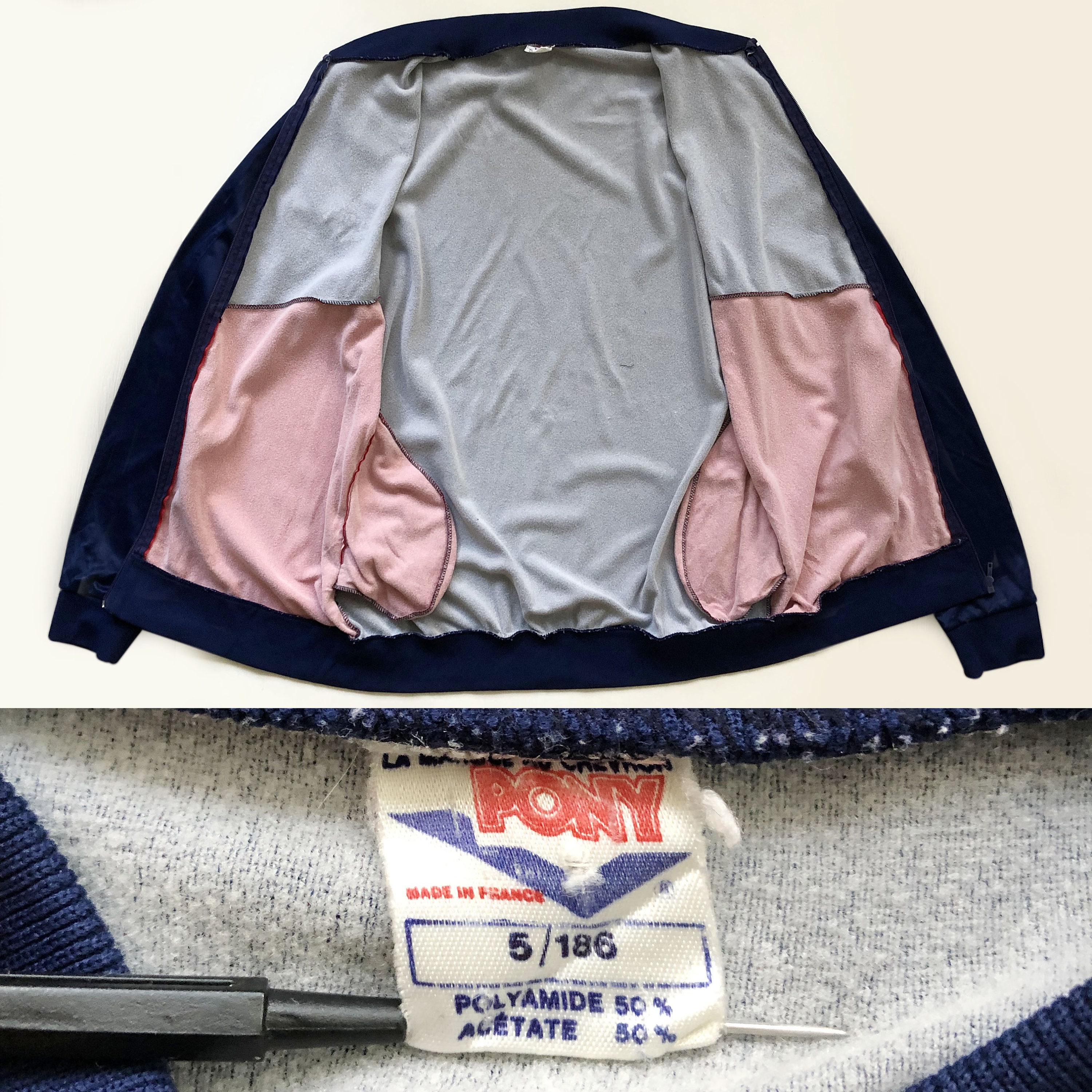 Vintage 70s Bleu and Red Pony Track Jacket Etsy Ireland