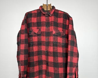 Vintage Lumberjack Shirt Red Black Plaid CASTOR for Trans