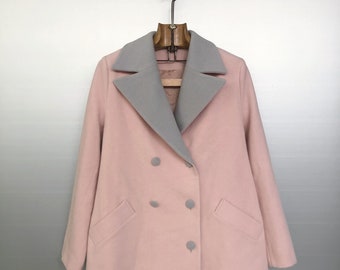 Manteau en laine rose vintage