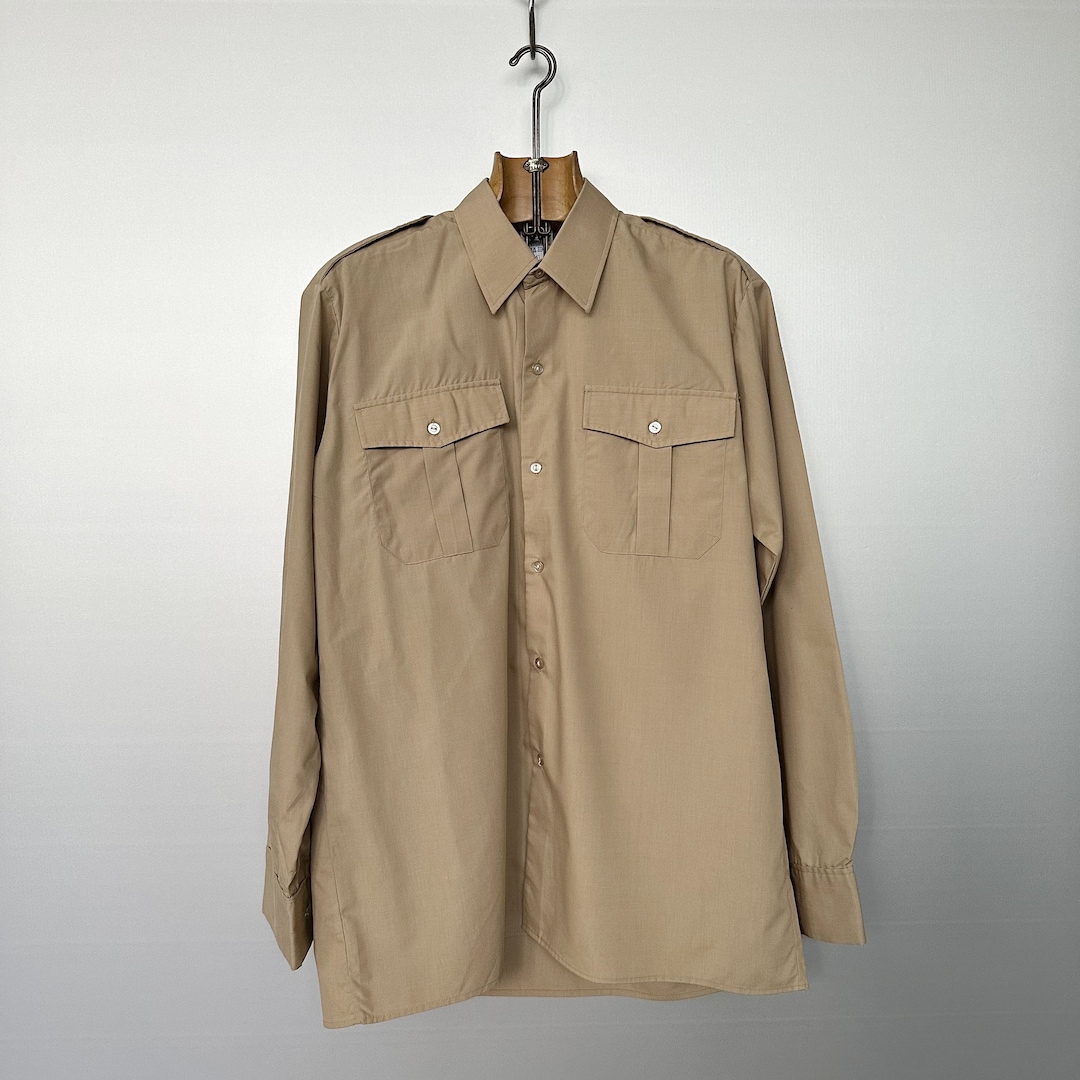 Vintage Belgium Army Shirt | ABL 1980 Military Beige | Deadstock
