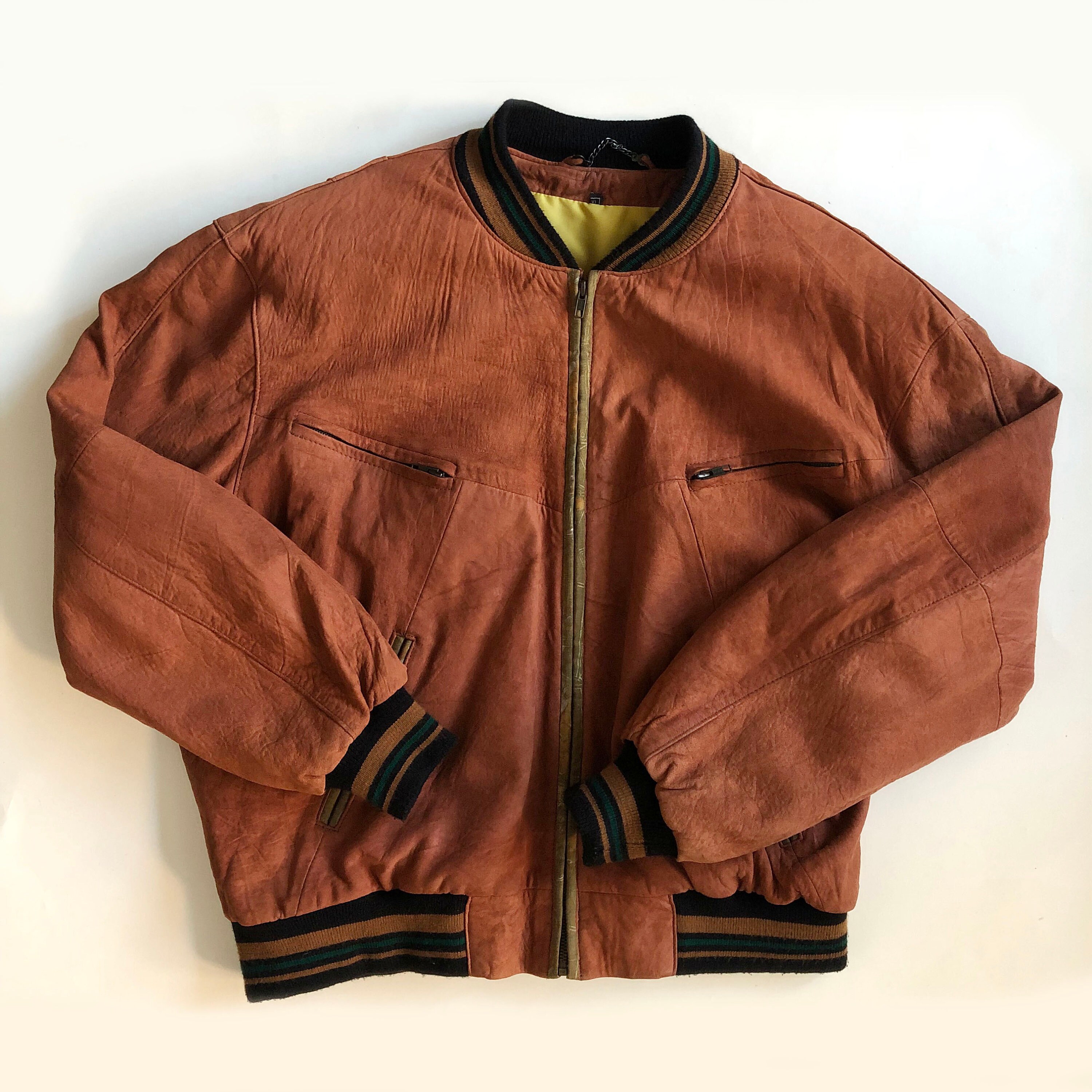 Vintage 90s Suede Bomber Jacket - Etsy Vintage 90s Suede Bomber Jacket - Etsy