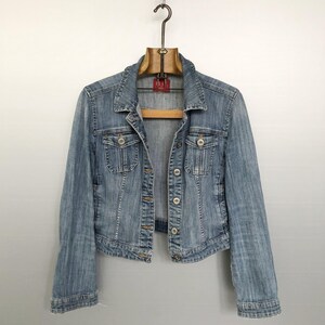 Chaqueta vaquera vintage / Edición de la revista ELLE / Clásico francés de los 90 / S