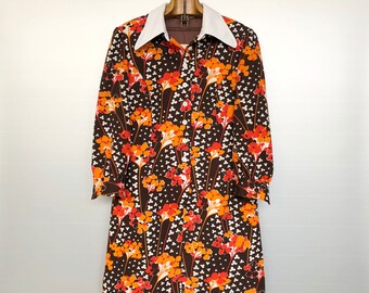 Vintage Handmade 70s Floral Dress