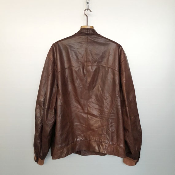ジャケット・アウター 80s chevignon Leather jacket brown s Chevignon Vintage Leather Jacket Flyers Brown Varsity Iowa