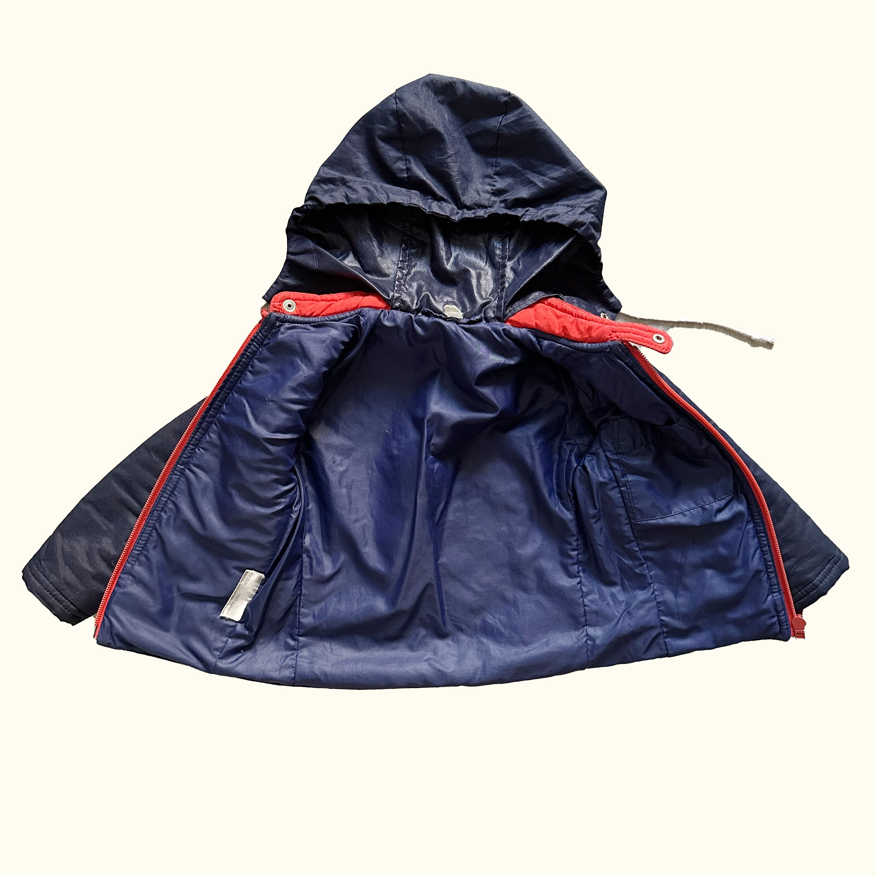 Vintage doudoune de ski pour enfants | Veste de snow années 80 bleu marine rouge | 4 ans - France