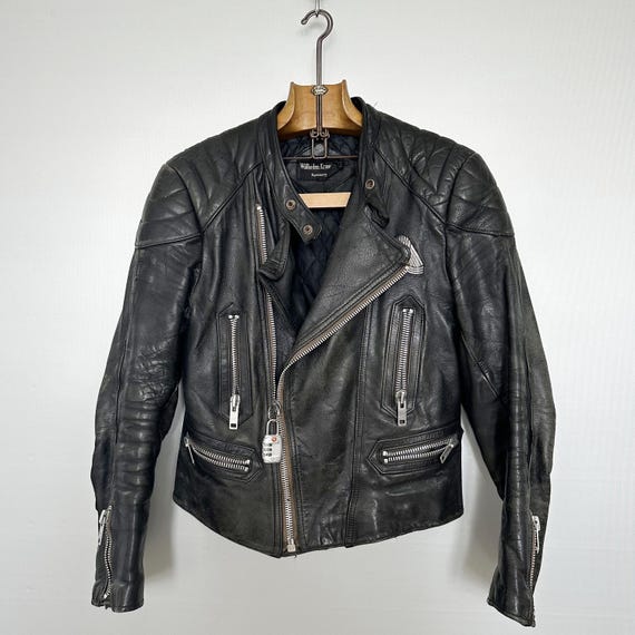 【Wilhelm Krawehl】本革 パデッドライダースジャケットS-2964 Vintage Wilhelm Krawehl Leather Biker Jacket | Punk Rock, Size 52