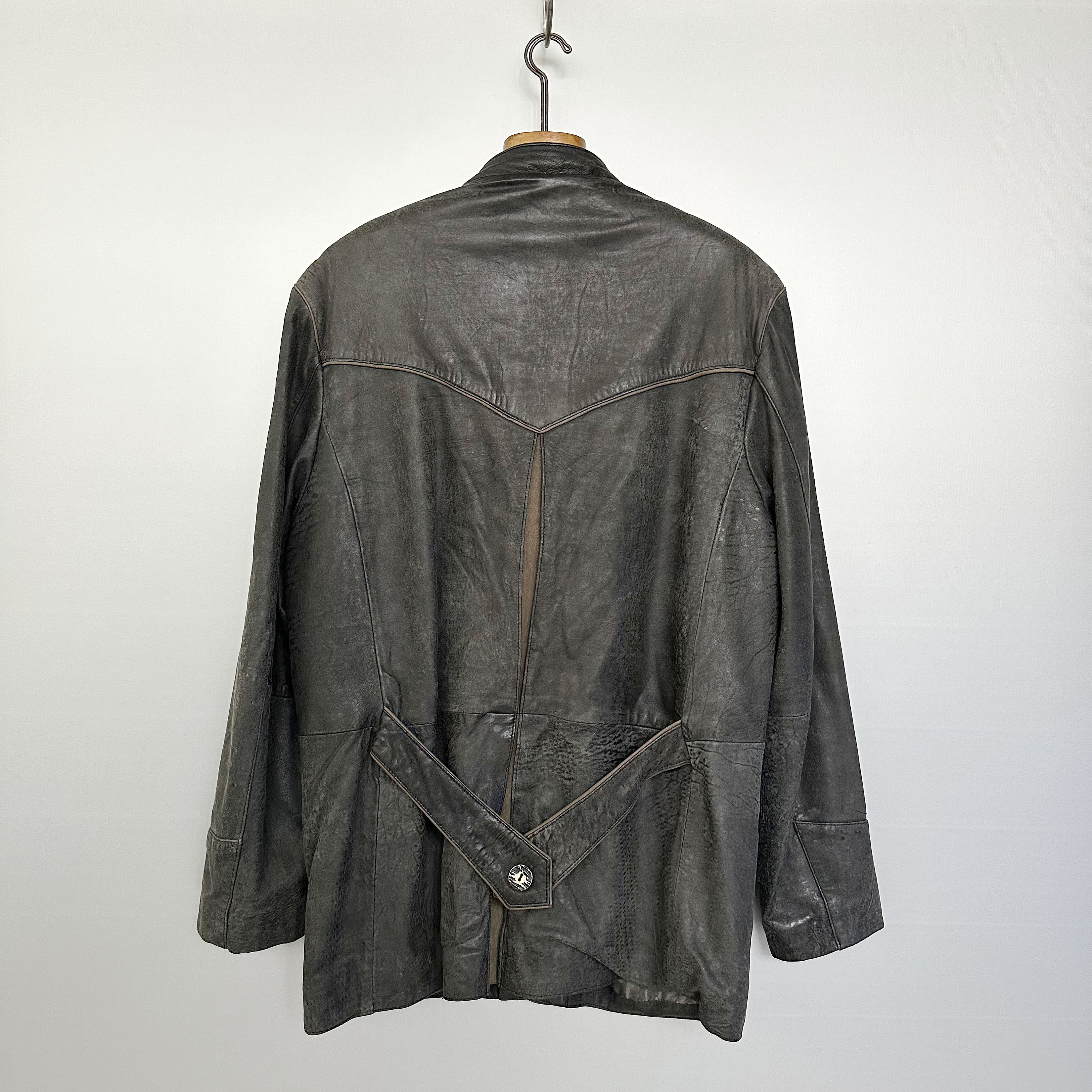 ジャケット・アウター Old Brown Wool Tyrolean Jacket New York Classics XL Leather Coat Zip Tan Brown Jacket | eBay