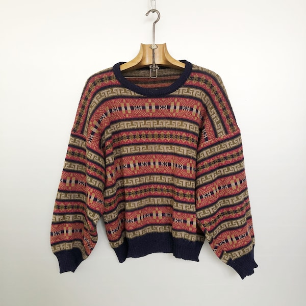 Vintage 80s Geometric Colourful Knitwear