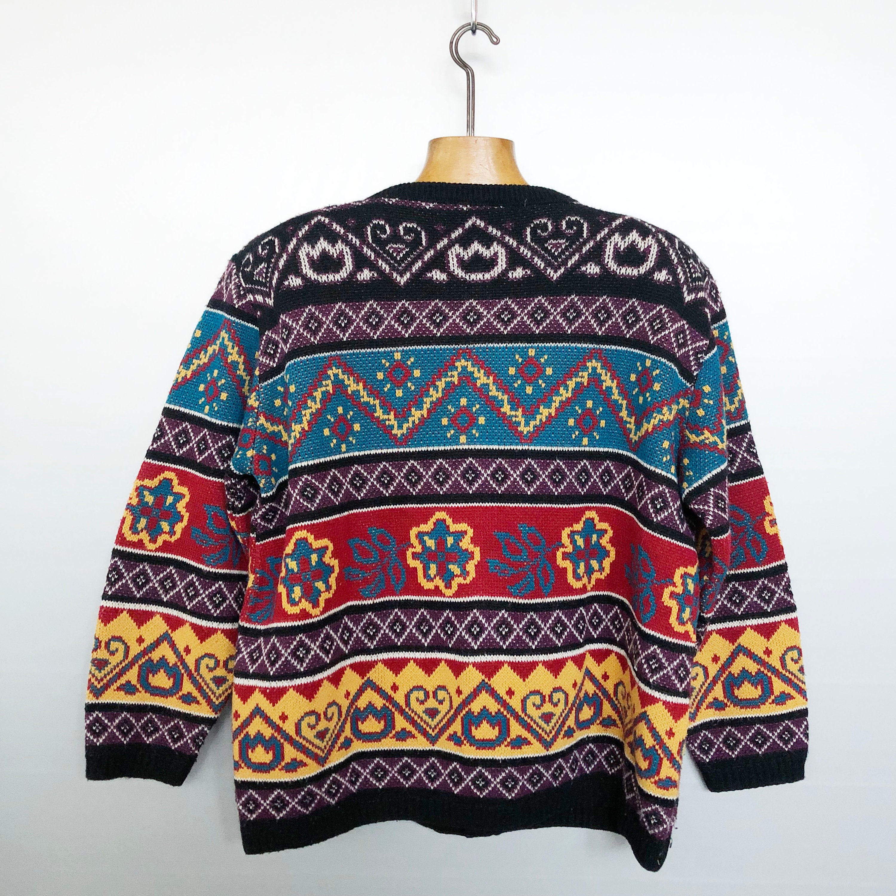 Vintage Colourful Icelandic Cardigan - Etsy